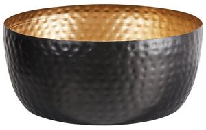 Dekorativ skål Svart och Guld Metall rund Honeycomb mönster accent Heminredning Tillbehör Glam Design Beliani