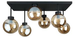Ytmonterad ljuskrona DEA 6xE14/60W/230V svart/rökig beige