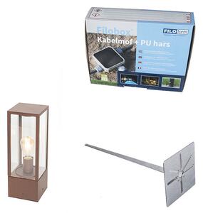 Industriell stående utomhuslampa rostbrun 40 cm IP44 - Charlois