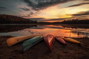 Fotografi Sunrise on the Lake, Louie Luo