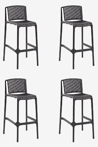 Hanah Home - Uppsättning barstolar (4 delar) - Nes Bar - Grå - Barstolar - Från Homeroom