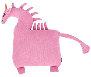 Set om 2 barnkuddar Rosa Bomullstyg Enhörningsformad Kudde med Fyllning Mjuk barnleksak Beliani
