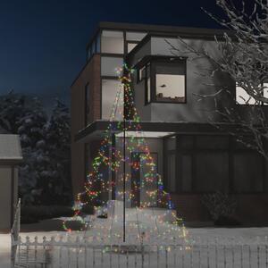 Julgran med metallstång 500 LEDs flerfärgad 3 m