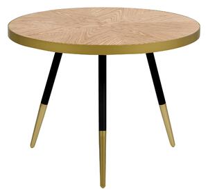 Soffbord Ljust trä och Guld MDF-skiva Trebent Vardagsrumsmöbler Modern Design Beliani