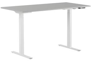 Höj och sänkbart skrivbord, digital display, vitt stativ, grå bordsskiva 100x60 cm