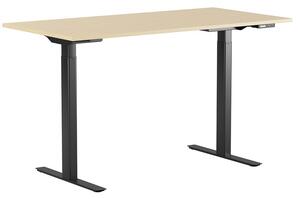 Höj och sänkbart skrivbord, digital display, svart stativ, björk bordsskiva 100x60 cm