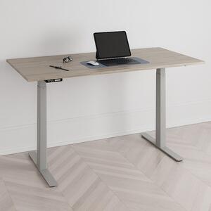 Höj och sänkbart skrivbord, 2 motorer, digital, grått stativ, ek bordsskiva 100x60 cm