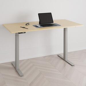 Höj och sänkbart skrivbord, 2 motorer, digital, grått stativ, björk bordsskiva 100x60 cm