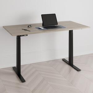 Höj och sänkbart skrivbord, 2 motorer, digital, svart stativ, ek bordsskiva 120x60 cm
