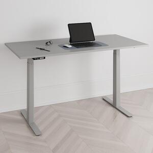 Höj och sänkbart skrivbord, 2 motorer, digital, grått stativ, grå bordsskiva 120x60 cm