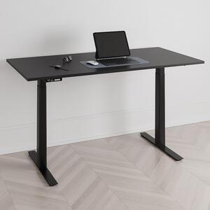 Höj och sänkbart skrivbord, 2 motorer, digital, svart stativ, svart bordsskiva 100x60 cm
