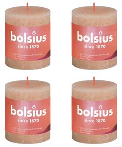 Bolsius Rustika blockljus 4-pack 80x68 mm ljusrosa