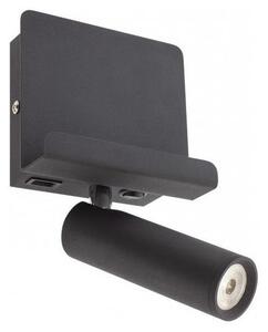 Redo 01-3084 - LED väggspotlight PANEL LED/3,5W/230V USB svart