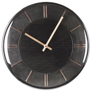 Väggklocka Svart Metall Syntetiskt Material ø 34 cm Glamorös Design utan Siffror Vardagsrumsinredning Beliani