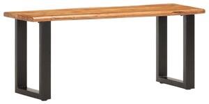 Bänk med levande kant 110 cm massivt akaciaträ och stål