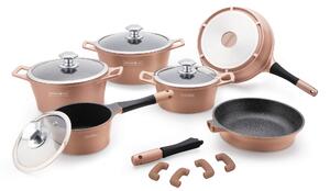 Royalty Line RL-ES1014M; Cookware set with marble coating 14 pcs Copper
