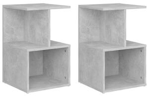 Sängbord 2 st Betonggrå 35x35x55 cm konstruerat trä