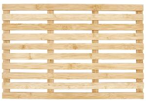 Badmatta Ljus Bambu 53 x 36 cm Badrumstillbehör Minimalistisk Stil Bastu Beliani
