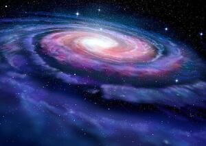 Fotografi Spiral galaxy, illustration of Milky Way, alex-mit
