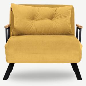 NORDVÄRK Sando Enkel bäddsoffa - senap polyester och metall (175x60)