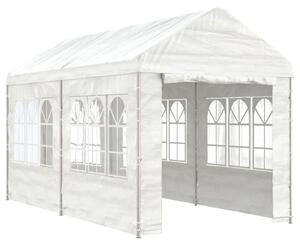 Paviljong med tak vit 4,46x2,28x2,69 m polyeten