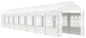 Paviljong med tak vit 17,84x2,28x2,69 m polyeten