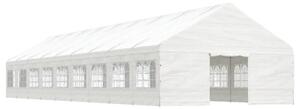 Paviljong med tak vit 20,07x5,88x3,75 m polyeten