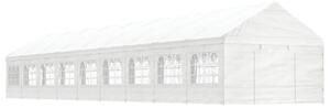 Paviljong med tak vit 20,07x4,08x3,22 m polyeten