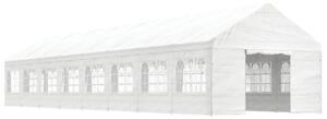 Paviljong med tak vit 17,84x4,08x3,22 m polyeten