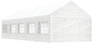 Paviljong med tak vit 11,15x4,08x3,22 m polyeten