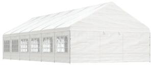 Paviljong med tak vit 13,38x5,88x3,75 m polyeten