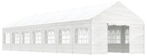 Paviljong med tak vit 15,61x4,08x3,22 m polyeten