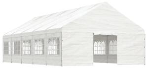 Paviljong med tak vit 11,15x5,88x3,75 m polyeten