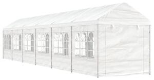 Paviljong med tak vit 13,38x2,28x2,69 m polyeten
