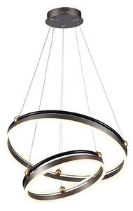 LED ljuskrona med textilsladd LED/50W/230V 3000K diameter 62 cm brun