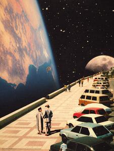 Poster, Affisch Space Promenade - Retro-Futuristic Collage Art