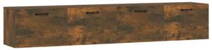 Väggskåp 2 st rökfärgad ek 100x36,5x35 cm konstruerat trä