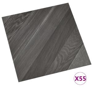 Självhäftande golvplankor 55 st PVC 5,11 m² grå ränder
