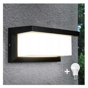 LED vägglampa för utomhusbruk med skymningssensor NEELY 1xE27/9W/230V IP54 svart