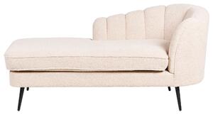 Schäslong Beige Boucle-klädsel Svarta metallben Höger Modern Design Vardagsrumsmöbler Beliani