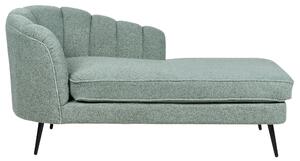Schäslong Grön Boucle-klädsel Svarta metallben Vänster Modern Design Vardagsrumsmöbler Beliani