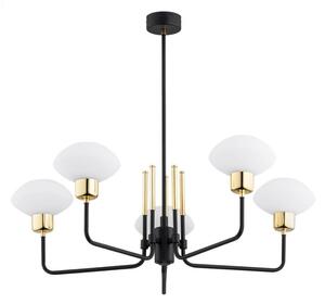 Argon 2128 - Pendelkrona RAVELLO 5xE14/15W/230V svart/guld