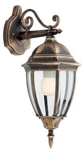 Redo 9605 - Vägglampa för utomhusbruk SEVILLA 1xE27/42W/230V IP44 guld/patina