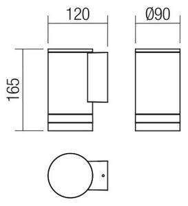 Redo 90517 - Vägglampa för utomhusbruk CARGO 1xGU10/28W/230V IP54 antracit