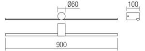 Redo 01-4034 - Badrumsspegel med LED-belysning ROW LED/18W/230V 90 cm IP44 vit