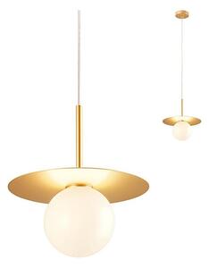 Redo 01-2727 - Ljuskrona med textilsladd PLATO 1xG9/10W/230V diameter 20 cm guld