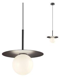 Redo 01-2728 - Ljuskrona med textilsladd PLATO 1xG9/10W/230V diameter 20 cm svart