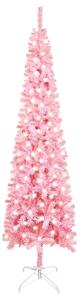 Smal julgran med LED rosa 240 cm