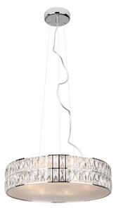 MAXLIGHT P0236 - Ljuskrona med textilsladd DIAMANTE 5xG9/42W/230V diameter 38 cm krom