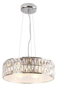 MAXLIGHT P0238 - Ljuskrona med textilsladd DIAMANTE 6xG9/42W/230V diameter 46 cm krom